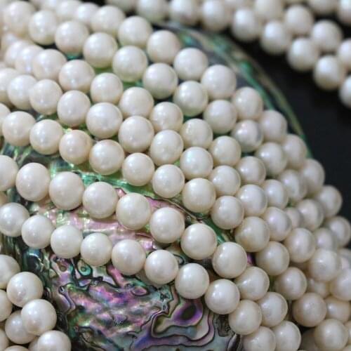 Hot sale top quality natural white freshwater pearl loose beads approx round 7-8mm fashion women jewelry making 15inch B1323