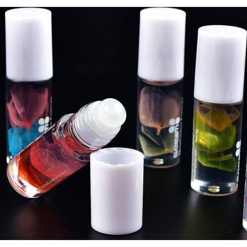 Crystal Lipstick Lips Nutritious Lip Oil Clear Roller Ball Dried Flowers Lip Essence Long Lasting Moisturizing Shiny Lip Gloss
