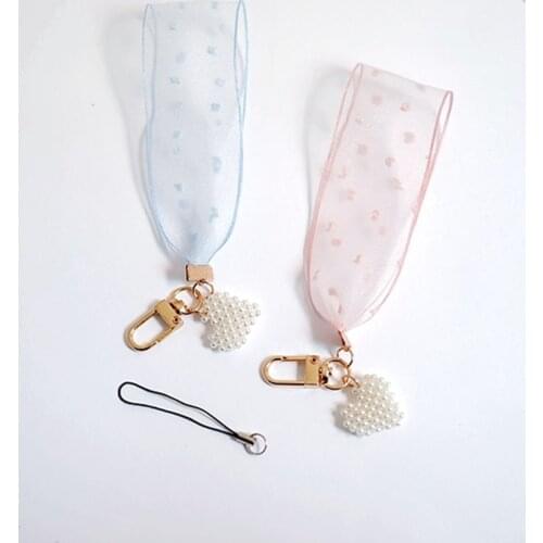 Korean Sweat Dreamy Lace Smart phone Strap Lanyards for iPhone Samsung Decor Mobile Phone Wrist Strap Rope Phone Charm for Girl