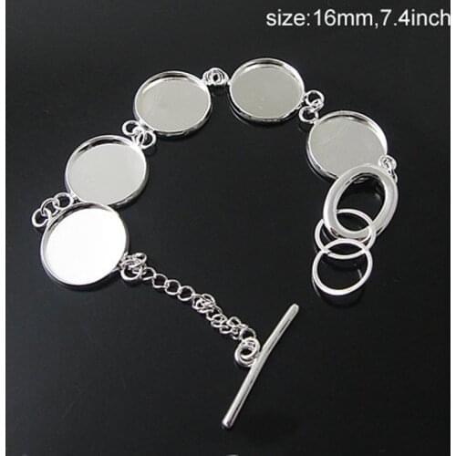 1pcs 12-25mm round cabochon bracelet base setting copper bezel bracelet blanks diy bracelets making supplies