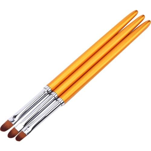 Nail Pen Gel Pen Nail Art Round-tip Light Therapy Brush Single-tip 3ps/set Golden Rod Light Therapy Pen