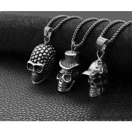 Hot Selling Skull Pendant Titanium Steel Hip Hop Necklace Mens and Womens Street Dance All-match Pendant Accessories