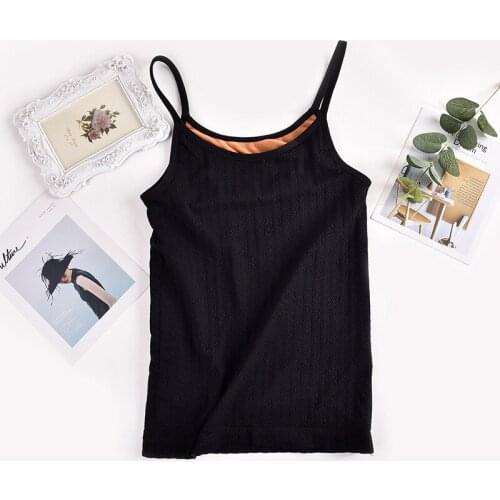 Linbaiway Women Warm Camisole Winter Velvet Thickening Seamless Warm Camisole Ladies Body Shaping Underwear Crops Tops Vest