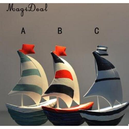 MagiDeal 5'' Nautical Wooden Handcrafted Ship Model Sailing Boat Tabletop Ornament for Kids Children Toy Great Gift 3Kinds