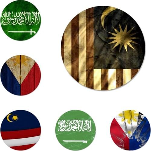 Malaysia Saudi Arabia Philippines Flag Badge Brooch Pin Accessories For Clothes Backpack Decoration gift 58mm