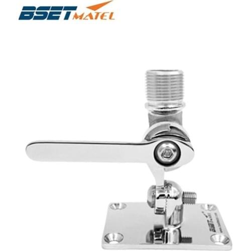 Marine Grade 316 Stainless Steel Marine Radio VHF Antenna Dual Axis Ratchet Adjustable Base Mount for Boats yacht Accessories