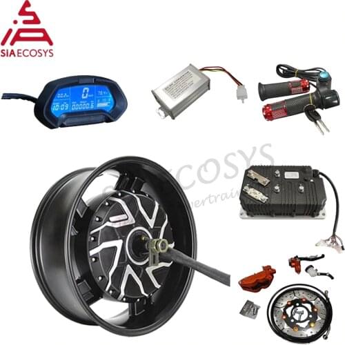 QS Motor 17X6.0inch 12KW 72V 120kph Hub Motor with KLS72601-8080H Controller Power Train Kits for High Power Electric Motorcycle