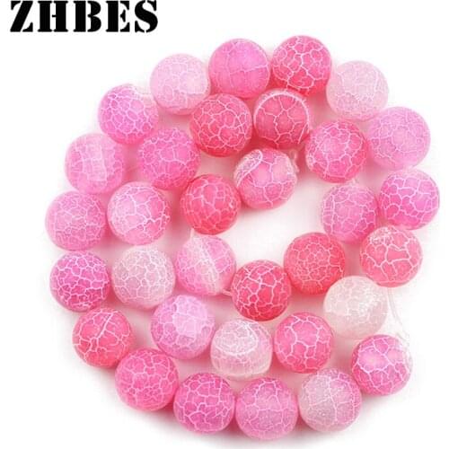 Natural Stone Pink Weathered Agates 4/6/8/10/12MM Carnelian Round Spacers Beads Loose Beads For Jewelry Making DIY Accessories