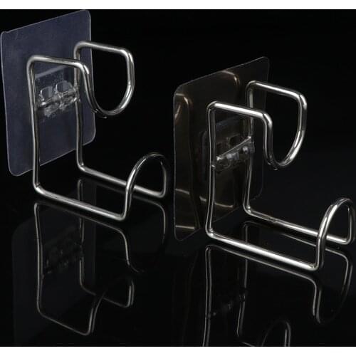 Stainless Steel Wall Hook Wash Basin Holder Kitchen Bathroom Wall Mounted Strong Adhesive Hook Door Sticky Hanger Holder