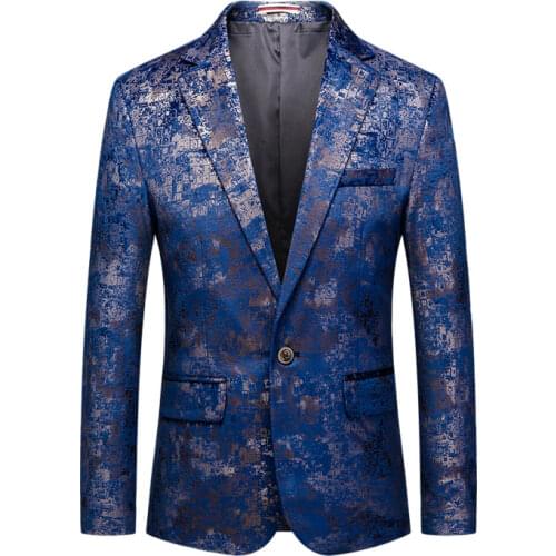 2021 new mens suit jacket fashion printing mens casual wedding jacket stage party business casual single blazer M-6XL
