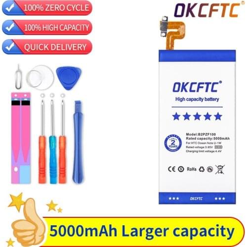 OKCFTC 5000mAh B2PZF100 Battery For HTC Ocean Note U-1w U Ultra U-1u