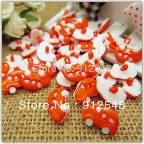 18mm*12mm 100pcs orange Car plastic buttons flower buttons for children garment ,c009