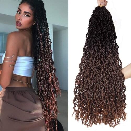 Crochet Braid Hair Passion Twist 18"&28" Ombre Synthetic Braiding Hair Curly Locks Crochet Dreadlocks Hair Extensions
