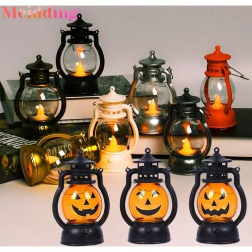 Pumpkin Skull Lanterns Halloween Hanging Decor LED Pony Oil Lamp Ornaments Halloween Outdoor Home Garden Decor Bar Party Lights