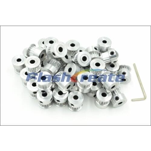 POWGE 50pcs 16 Teeth T2.5 Timing Pulley Bore 5/6/6.35/8mm Fit W= 6mm T2.5 Timing Belt 16T 16Teeth T2.5 Pulley For 3D Printer CNC
