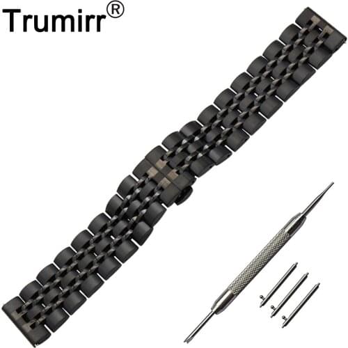 22mm Stainless Steel Watch Band for Samsung Gear 2 R380 / R381 / R382 Butterfly Buckle Strap Quick Release Wrist Belt Bracelet