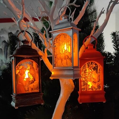 YOMDID Christmas Decorations for Home Led Wind Light Christmas LED Light Painted Brown Silver Christmas Tree Ornaments Pendants