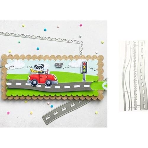 Dies Scrapbooking Metal Slimline Hillside Scene Metal Make Paper Greeting Card Making Template DIY Handmade 2021 New Arrival