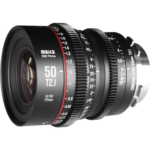 Meike Prime 50mm T2.1 Super 35 Frame Cinema Camera Systems for PL-Mount Cameras