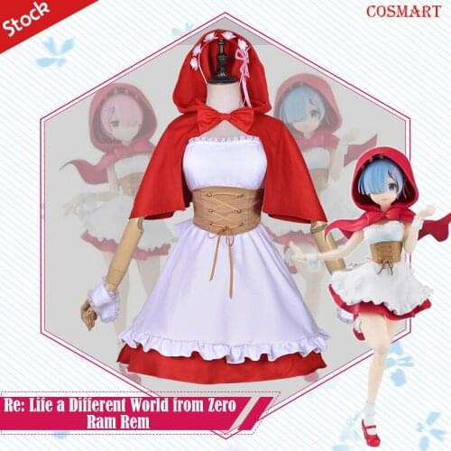 [Stock]Anime Re: Life a Different World from Zero Ram Rem Little Red Riding Hood Halloween Cosplay Costume For Women Outfit New