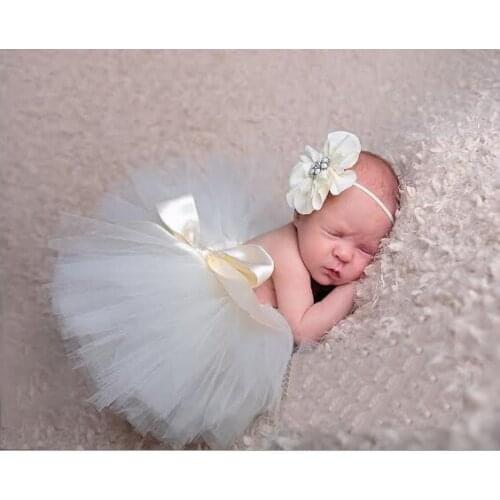 Foreign trade new baby TUTU skirt + flower Headband 2 piece set ,NEWBORN Photography Props clothes 0-1M or 3-4M