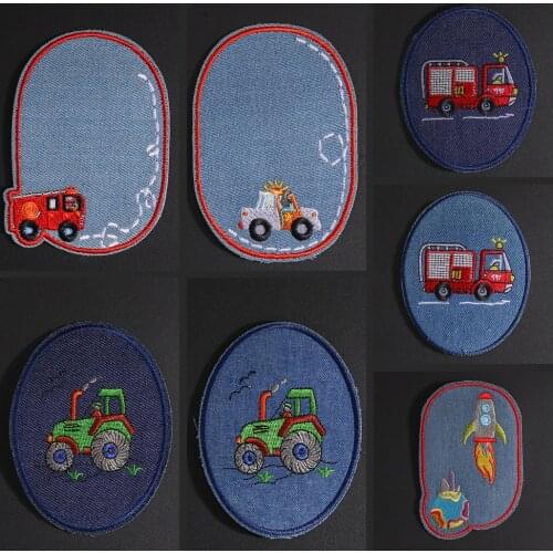 High quality embroidery elbow patches car spaceship cowboy fabric patch coat shirt elbow decoration Decal