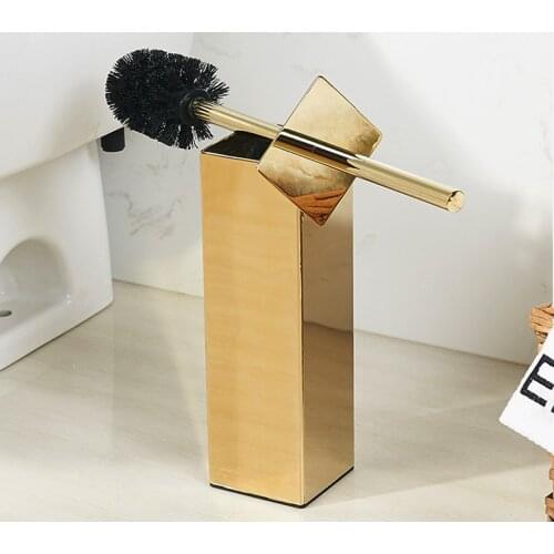 Toilet Brush Holder Golden for Bathroom Storage and Organizer With Stainless Steel Brush Holder Wall Mounted Home Improvement