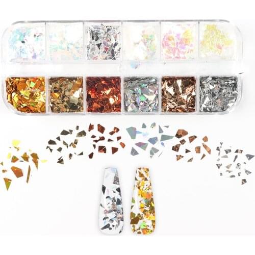 1 Set Mixed Color 3D Ultrathin Sequins Sparkly Round/Butterfly Shape Nail Glitter Flakes Dazzling Paillette Nail Art Decorations