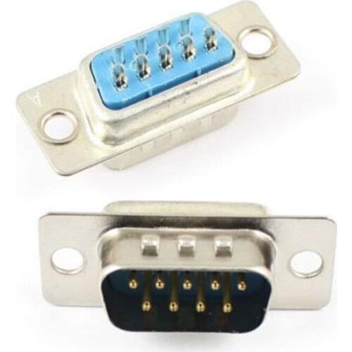 10PCS RS232 DB9 Serial VGA 9 Pin Female 2 Rows Solder Type Plug D-SUB Male Plug Socket Connector