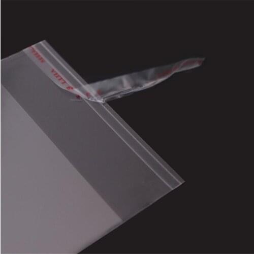 100pcs Transparent Self adhesive Cellophane Bag Thick Clear chlothes Clothing package storage bag Pouch Self Sealing poly OPP Ba
