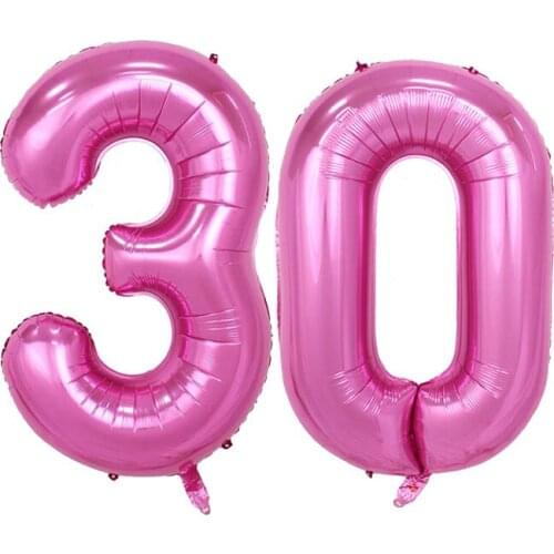 2pcs/lot 40 Inch Number 30 Pink Blue Gold Silver Foil Balloons 30TH Birthday Party Decorations Digtal Air Balloons Adult Party