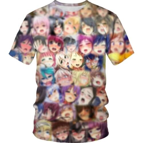 2021 fashion beautiful girl 3D printing pattern round neck mens T-shirt