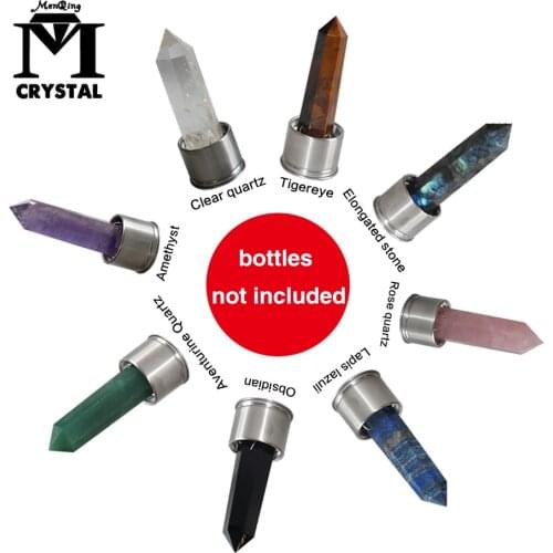 No bottles 100% Natural replaceable crystal column Point reiki Healing magic quartz Wand Water bottle crystal column