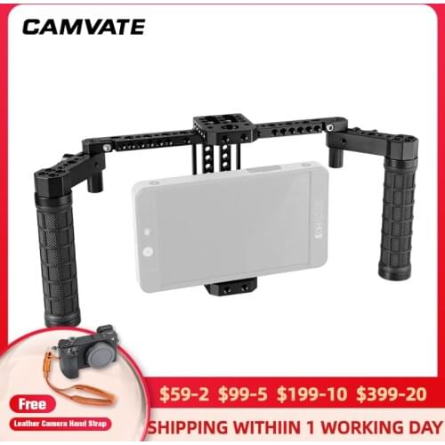 CAMVATE Directors Monitor Cage Rig With Dual Rubber Handle & Mounting Cheese Plate For 7" LCD Monitor (SmallHD 700 Series) New