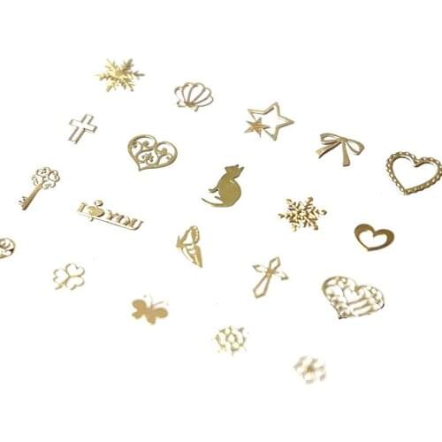 50pcs/lot Snowflakes Star Clover Cross Love metal material epoxy mold makeing jewelry filling for DIY jewelry
