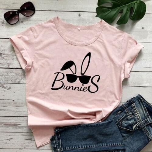 Bunnies 100%Cotton T-shirt Cute Women Graphic Happy Easter Bunny Gift Tshirt Funny Unisex Short Sleeve Grunge Holiday Tees Tops