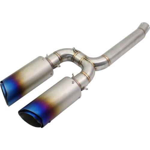 FZ6N FZ6S FZ6 Motorcycle Exhaust System Slip On Middle Pipe Link Tube with 2PCS Exhaust Muffler Tailpipe FZ-6N FZ-6S FZ-6