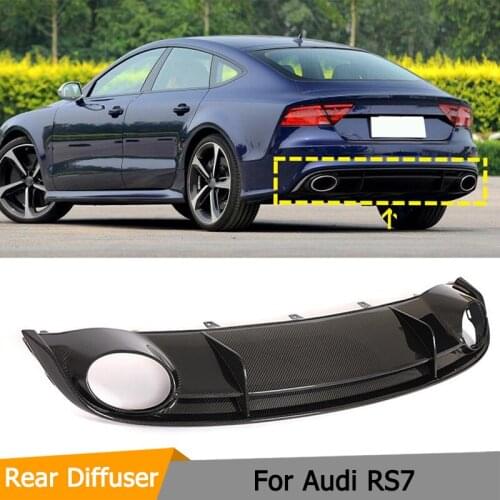 Car Rear Bumper Diffuser Lip For Audi RS7 2014 - 2016 Carbon Fiber Rear Bumper Diffuser Lip Spoiler