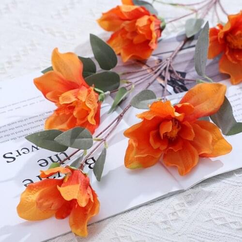 Artificial Flower Multi-use Bright-colored Faux Silk Flower Simulation Clivia Display for Gifts