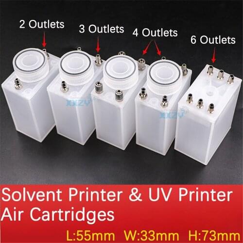 Solvent Printer Air Sub tank Negative Pressure Empty Cartridge for Konica/Allwin/Gongzheng Inkjet Printer Air Cartridge 4/6 ways