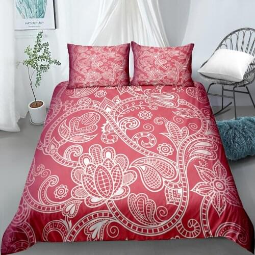 3D Print Duvet Cover Sets Dropshipping 2/3pcs (Single1Pillowcase) Boy Girl Kid With Pillowcase Datura flower RED NO8