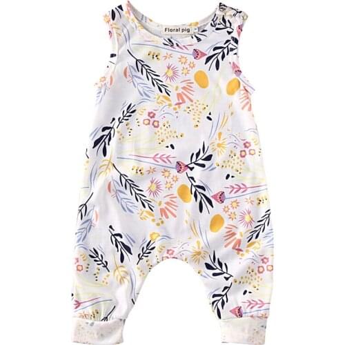 0-24M Summer Newborn Kids Baby Girl Clothes Toddler Sleeveless Romper Floral Jumpsuit Boho Beach cute Infant outfits