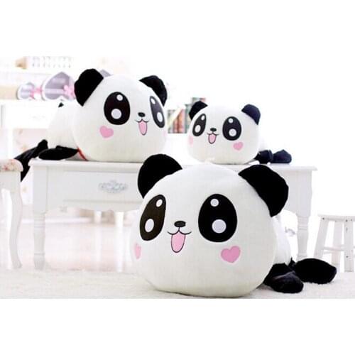 Kawaii Cute Cartoon Panda Plush Toys 45cm/55cm Smile Panda Pillow Doll with Hearts on Face Toys for Kids Girls Gift