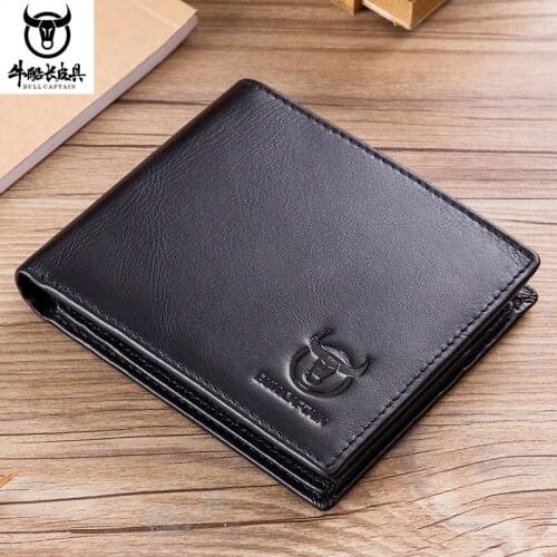 Mens Leather Wallet First Layer Cowhide Mens Casual Business Leather Wallet Horizontal Wallet Card Holder
