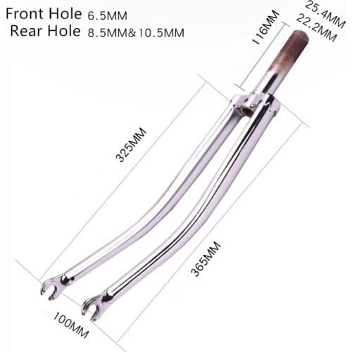 Threaded Bicycle Front Fork 700C Electroplated Silver Black Chromium Molybdenum Steel Bike 25.4mm Head Pipe Cycling Part