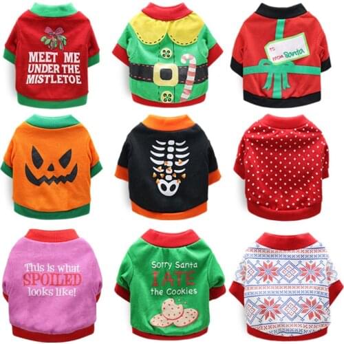 Christmas Clothes for Dogs Winter Pet Dog Clothes Halloween Cat Clothing Pet Hoodies Warm Clothes for Small Dogs Coat Costume