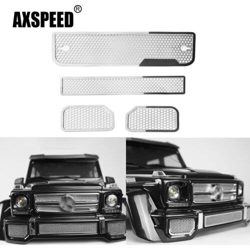 AXSPEED Stainless Steel Mesh Grille Intake Grille Cover for Traxxas TRX-6 G63 1/10 RC Rock Crawler Car Upgrade Parts