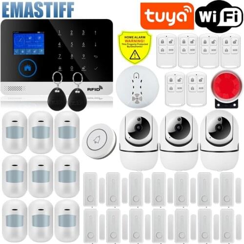 W2B Wifi GSM Alarm System for Home Security Alarm Support Tuya APP Remote Contorl With IP Camera Support Alexa