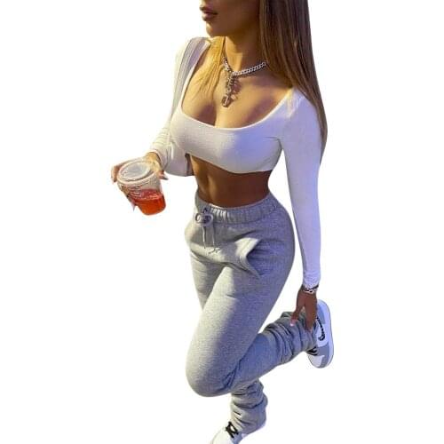 Autumn Winter Thick Plush Joggers Women Pants Sporty Fitness Drawstring Lace Up Pockets Women Stacked Pants Sweatpants Women