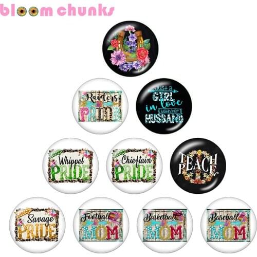 Pride mom teacher 12mm/18mm glass snap button jewelry Round glass cabochon demo flat back Making findings C1404